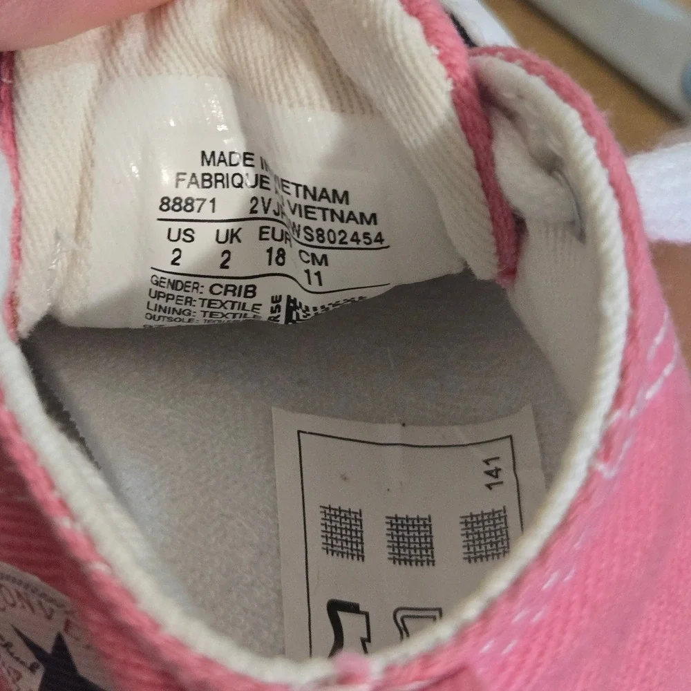 Converse Chuck Taylor All Star Pink Crib Shoes Infant Size 2 88871 High Top